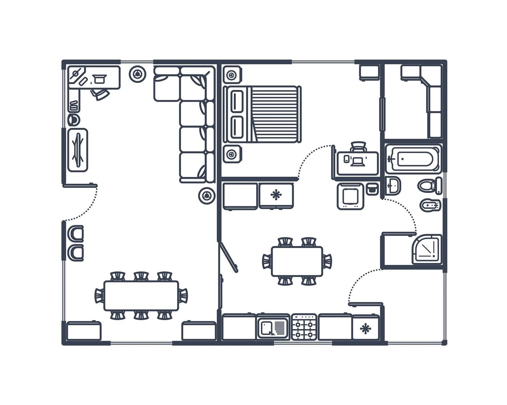 Graphic Create a Set of Indoor Floor Plan Shapes