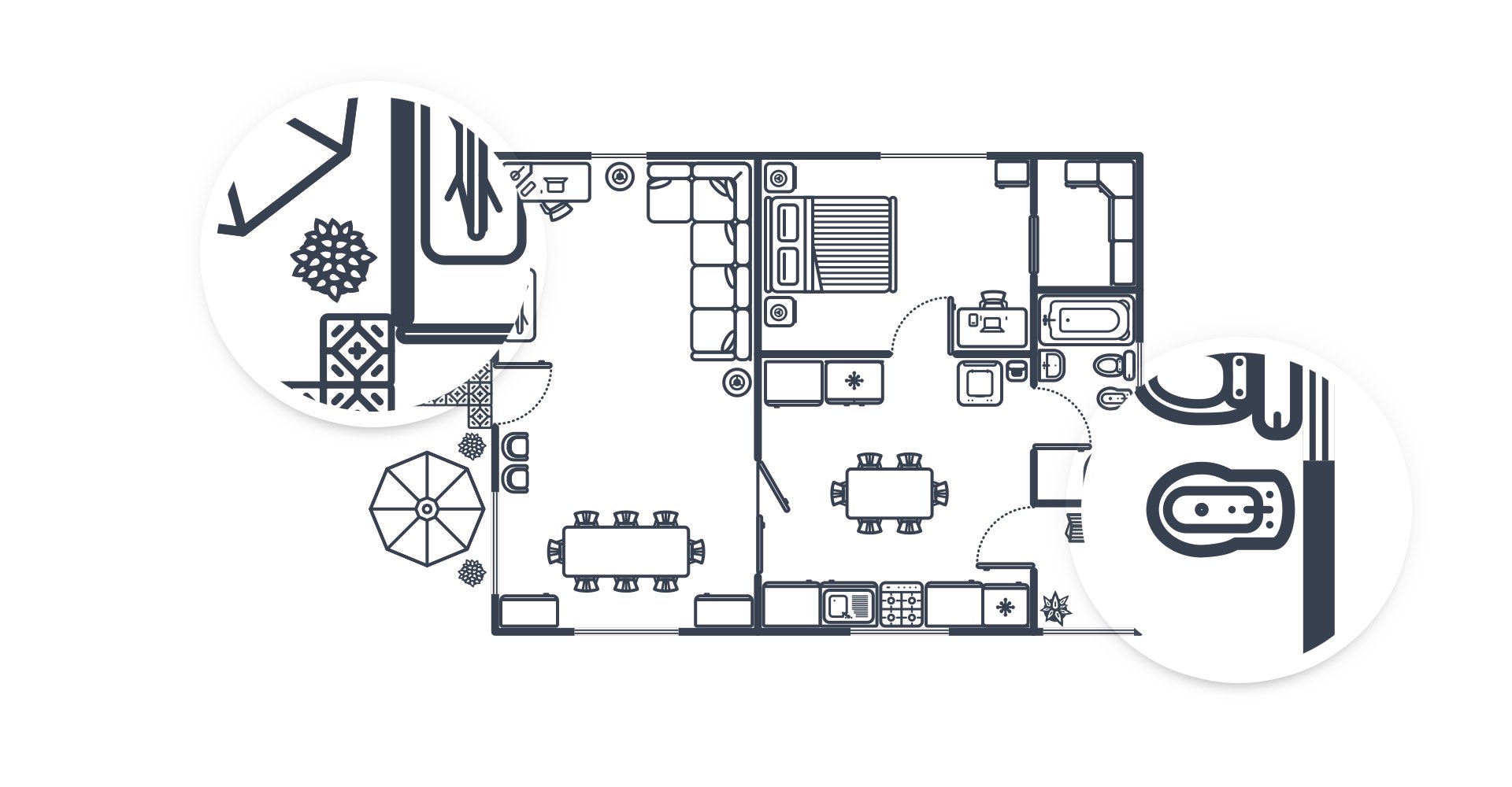 Graphic Create a Set of Outdoor Floor Plan Shapes