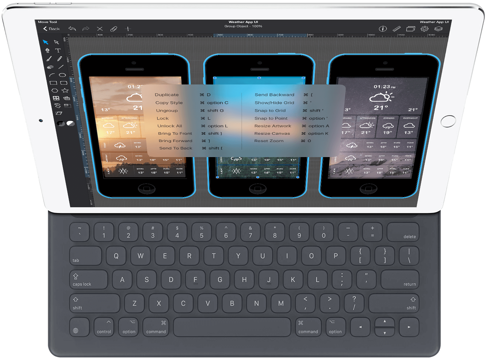 Graphic with the Smart Keyboard